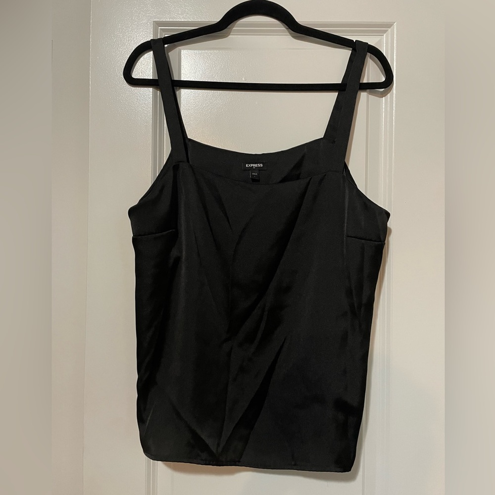 Express Black Satin Tank Top